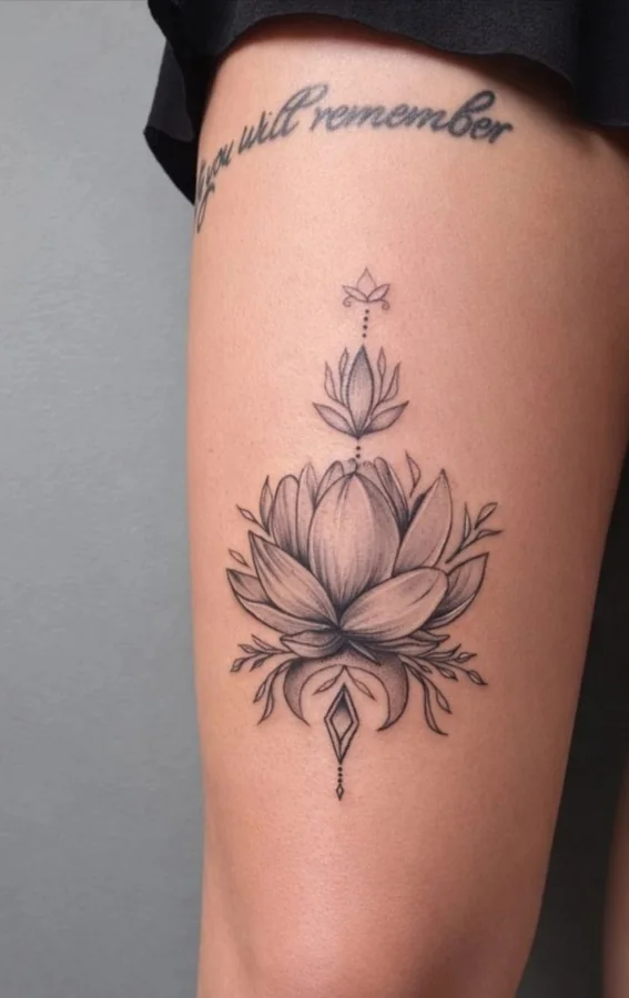 Fiore di loto ornamentale sulla gamba